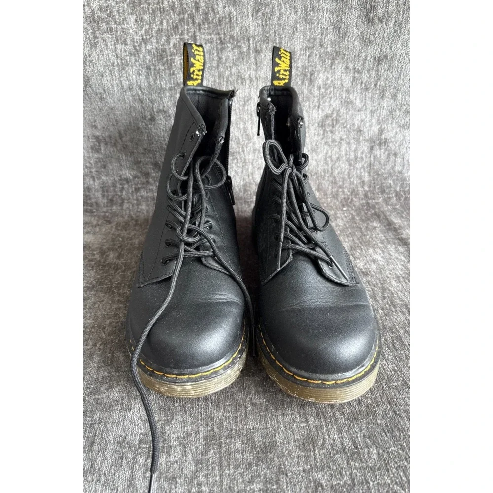Dr. Martens 1460 J Black Leather Side Zip Combat Boots Youth US 4 / UK 3 / EU 36